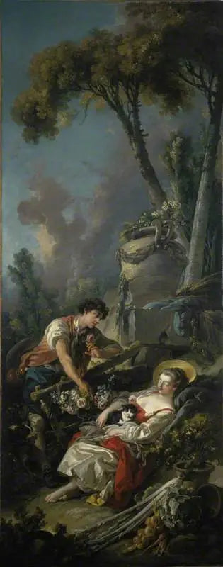 En pastoral scene («Den sovende gartner») - François Boucher