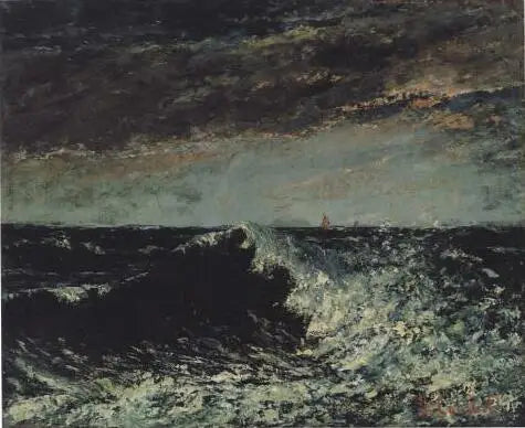 En bølge, der bryder under tordenskyerne - Gustave Courbet