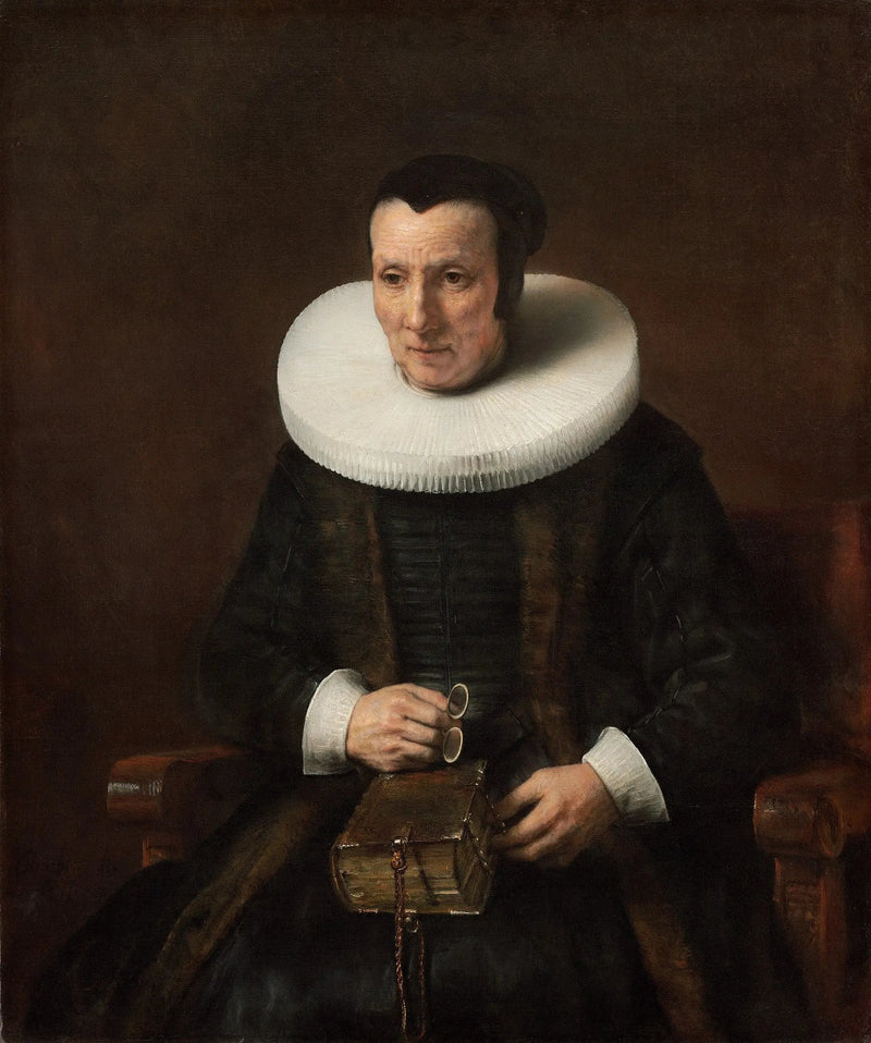En gammel dame med en bog - Rembrandt
