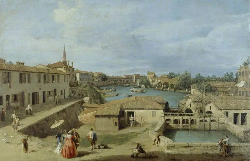Et udsyn over Dolo ved Brenta-kanalen - Canaletto