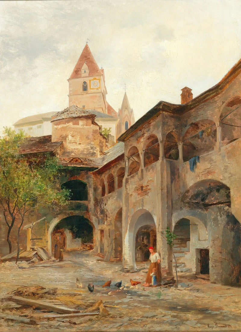 Et udsyn af Theissenhoferhof i Weissenkirchen - Hugo Darnaut