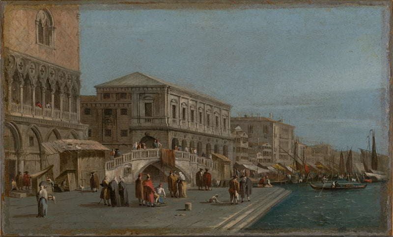 Et udsyn over Molo og Riva degli Schiavone i Venedig - Francesco Guardi