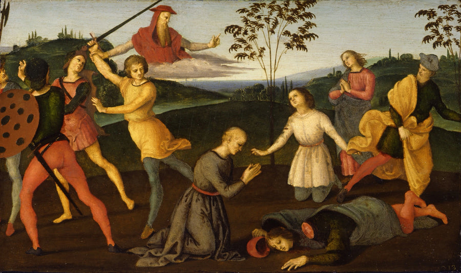 Sankt Hieronymus straffer den kætterske Sabinien - Raphael Sanzio