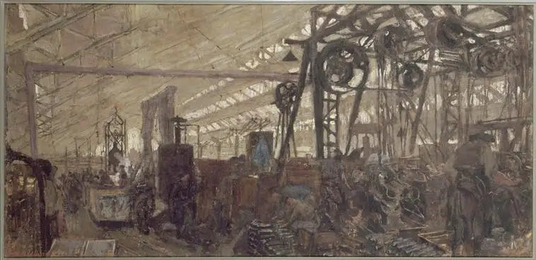 Våbenfabrik i Lyon: smedjen - Édouard Vuillard