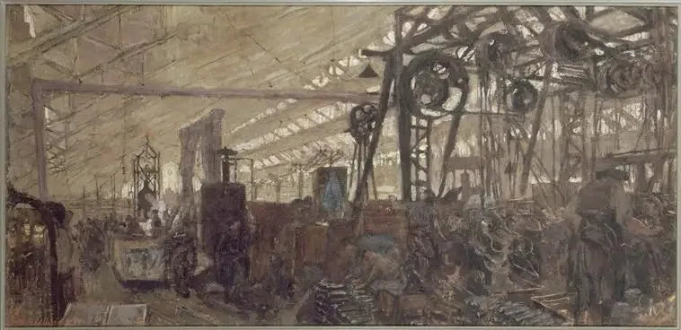 Våbenfabrik i Lyon: smedjen - Édouard Vuillard