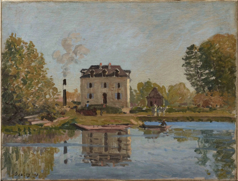 Fabrik ved bredden af Seinen, Bougival - Alfred Sisley