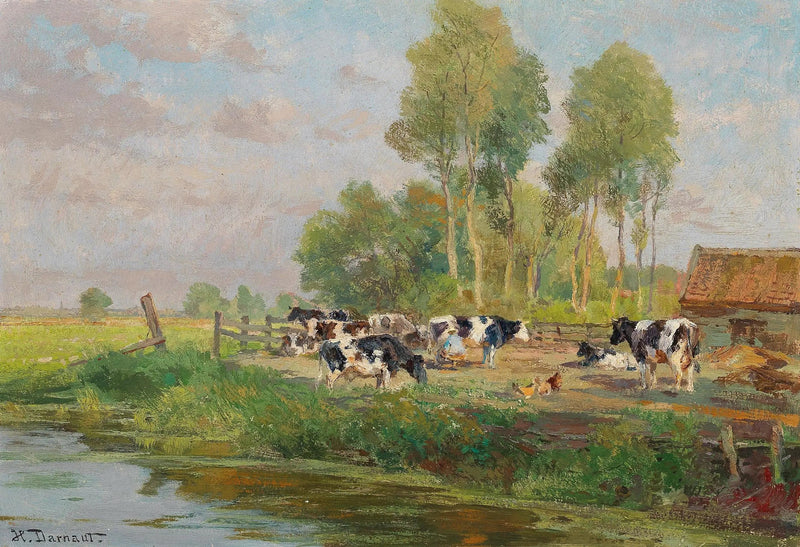 Køer på græsmarken - Hugo Darnaut