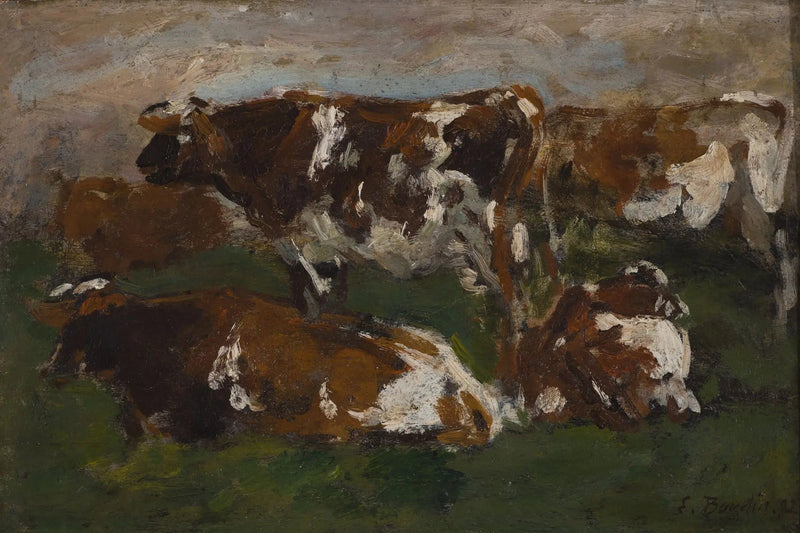 Køer langs Touques - Eugène Boudin