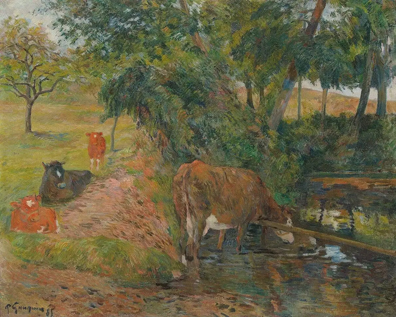 Køer nær Dieppe, eller Køer i hvile - Paul Gauguin