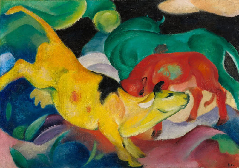 Røde Grønne Gule Køer - Franz Marc