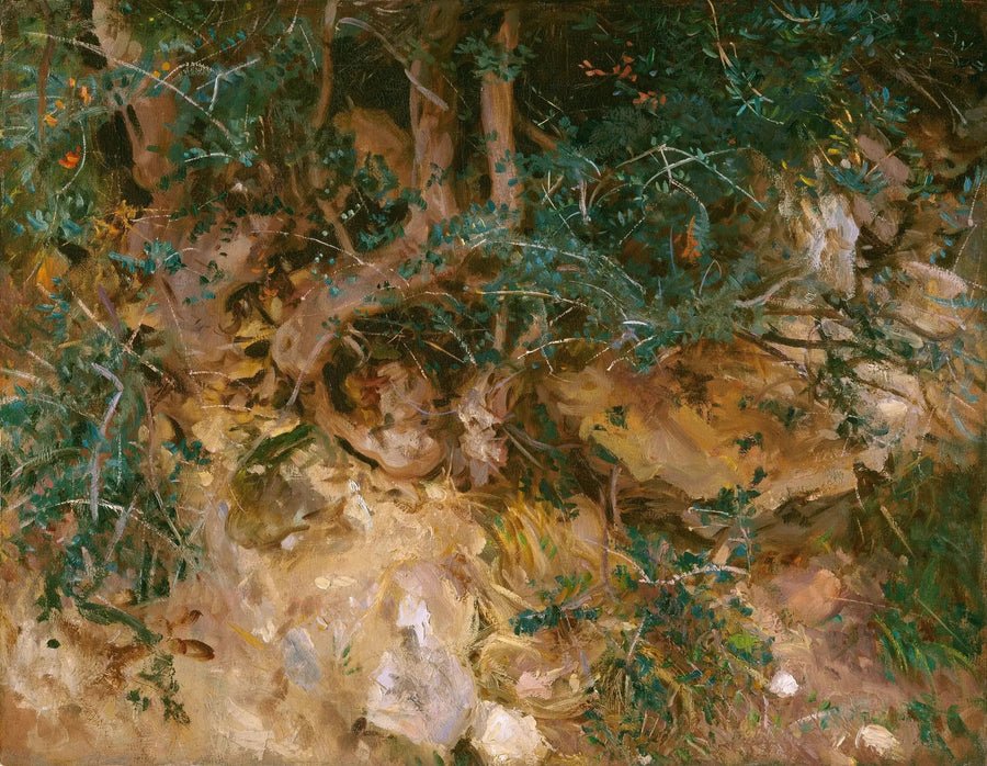 Valldemossa, Mallorca: tistler og urter på en bakke - John Singer Sargent