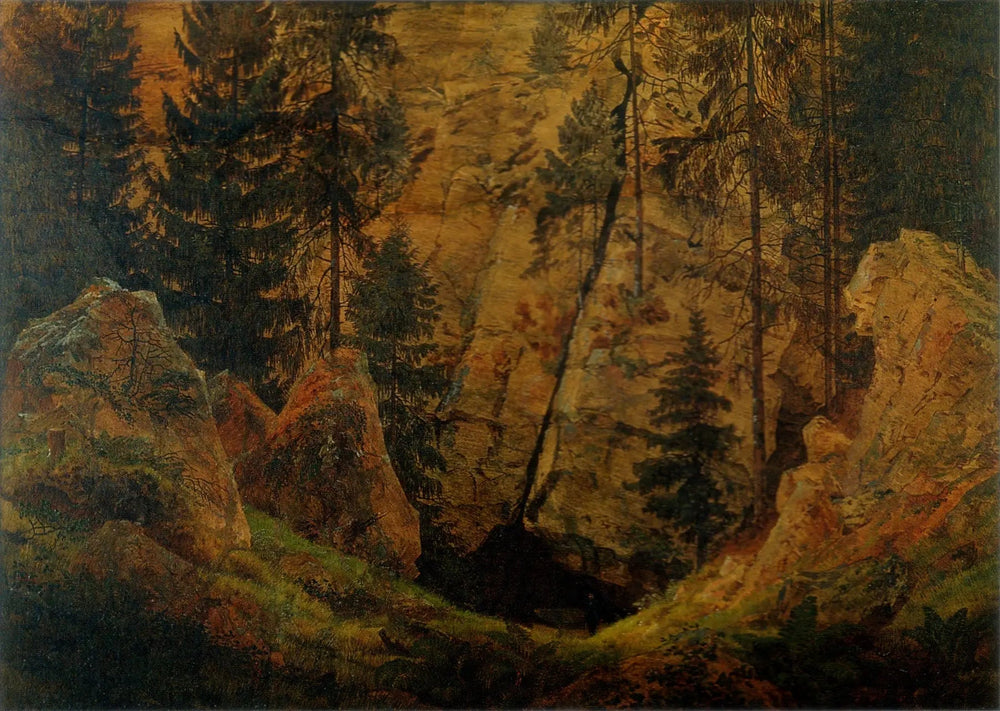 Vallée rocheuse - Caspar David Friedrich image 1 copie peinte à la main à l’huile