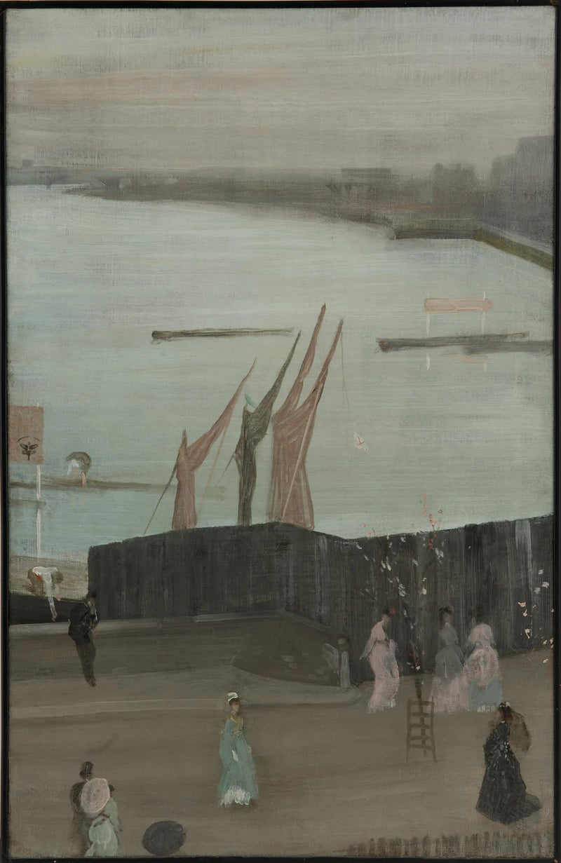 Variationer i rosa og grå: Chelsea - James Abbott McNeill Whistler