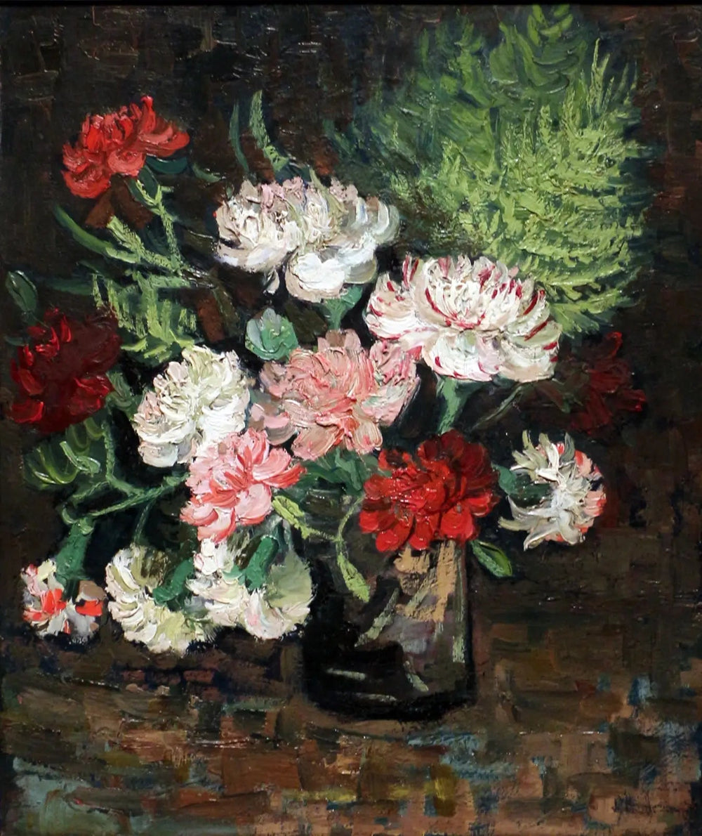 Vase aux œillets - Vincent van Gogh image 1 copie peinte à la main à l’huile