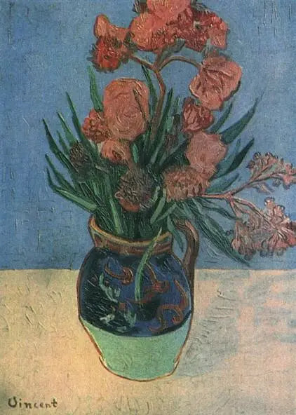 Vase aux lauriers roses - Vincent van Gogh image 1 reproduction artisanale de tableau