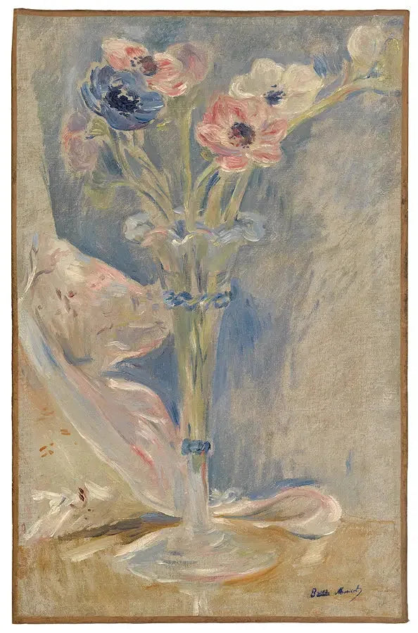 Vase med anemoner og en pose slik - Berthe Morisot