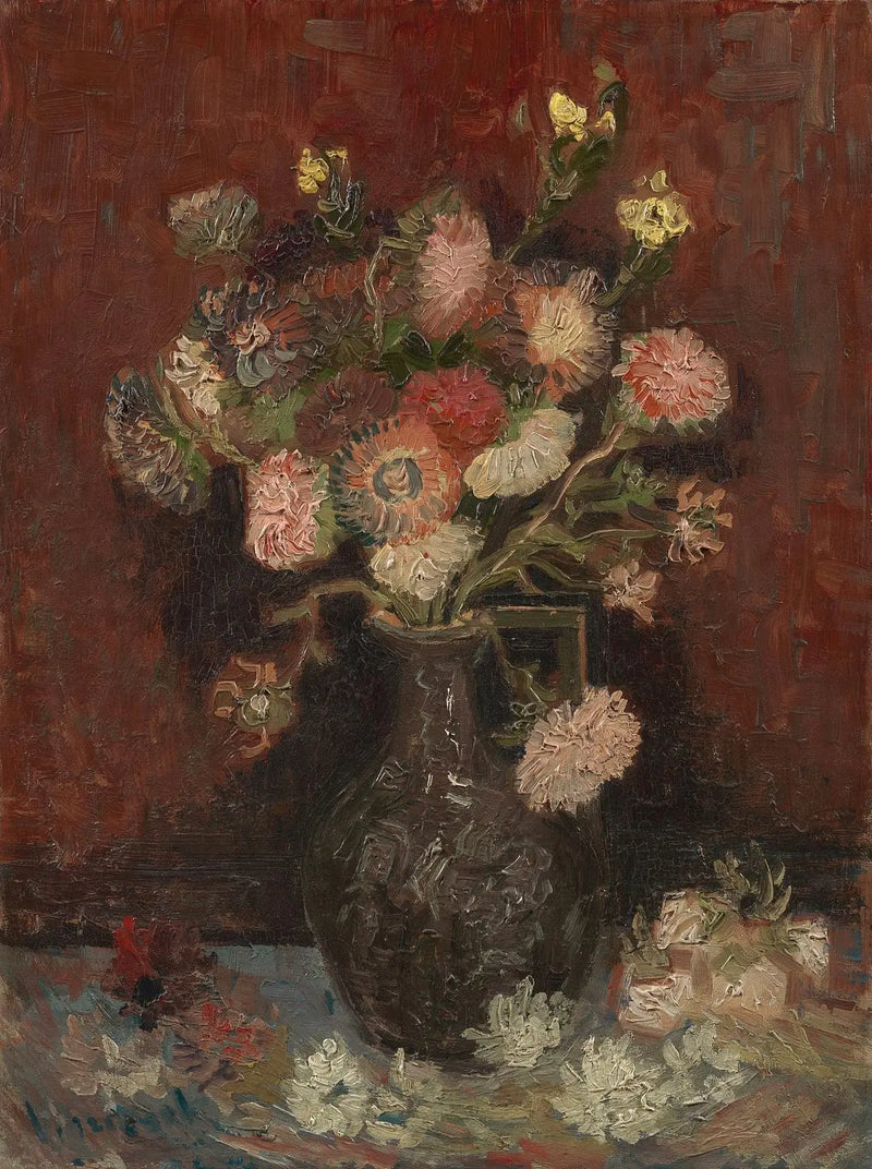 Vase med kinesiske asters og gladioler - Vincent van Gogh