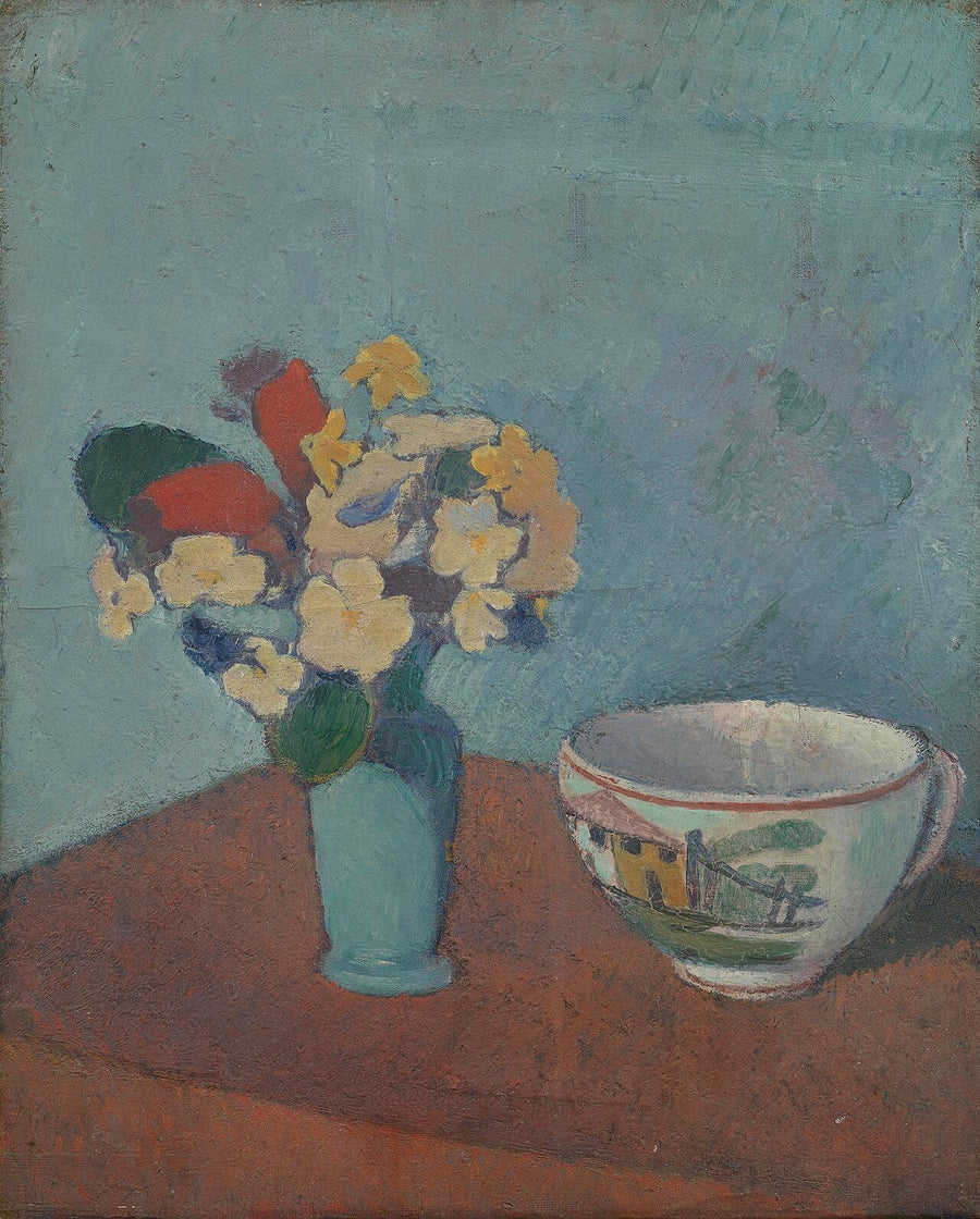 Vase med blomster og kop - Émile Bernard