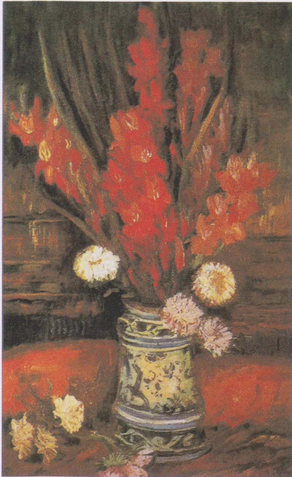 Vase avec glaïeuls rouges - Vincent van Gogh image 1 reproduction d’œuvre d’art à l’huile