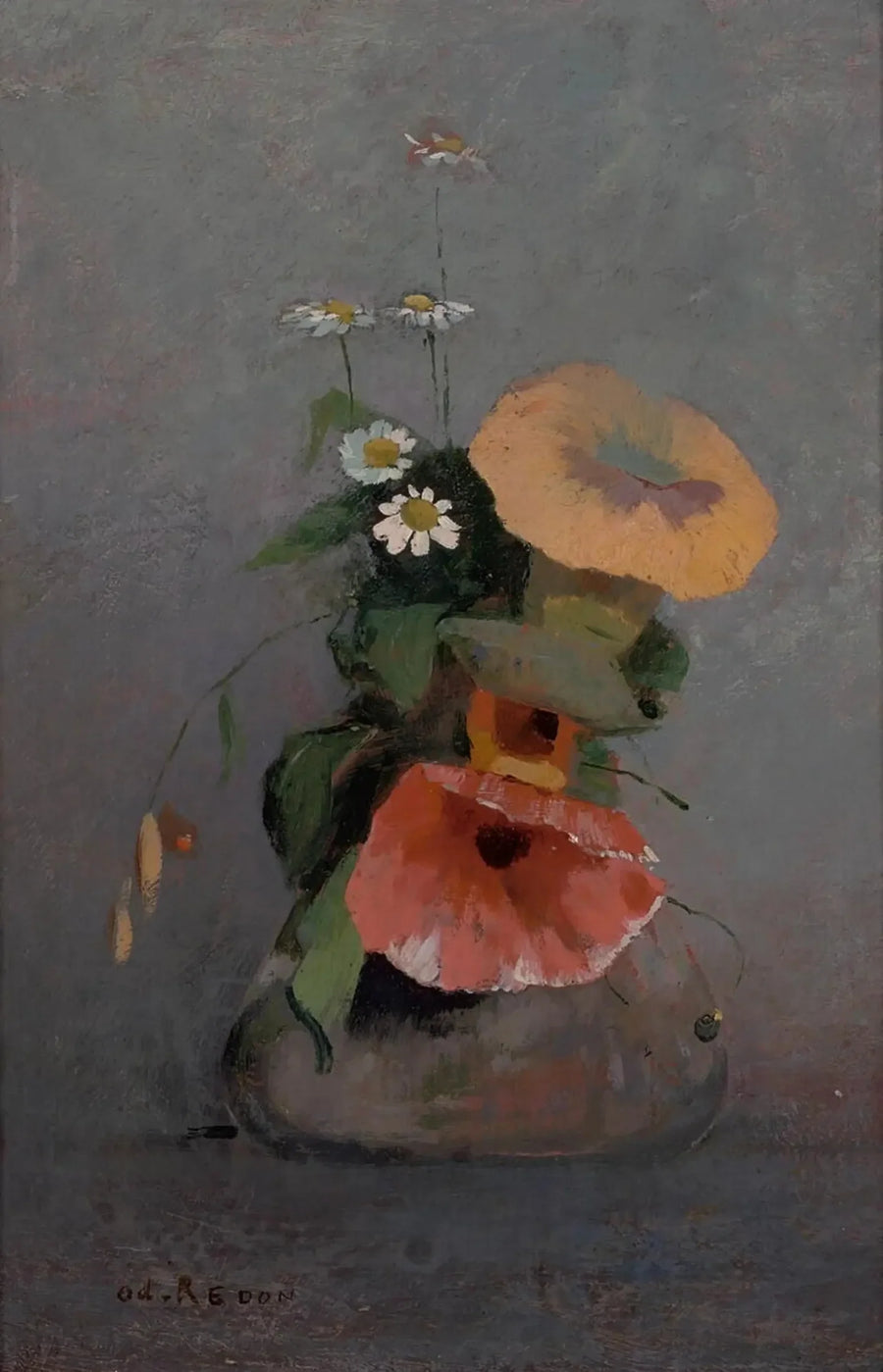 Vase med slyngplanter og kamille - Odilon Redon