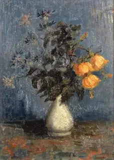 Hvid vase med roser og andre blomster - Vincent van Gogh