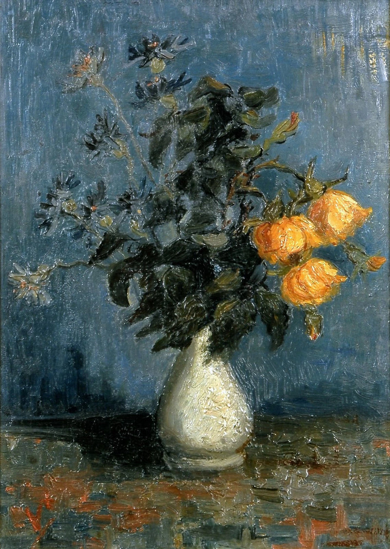 Hvid vase med roser og andre blomster - Vincent van Gogh