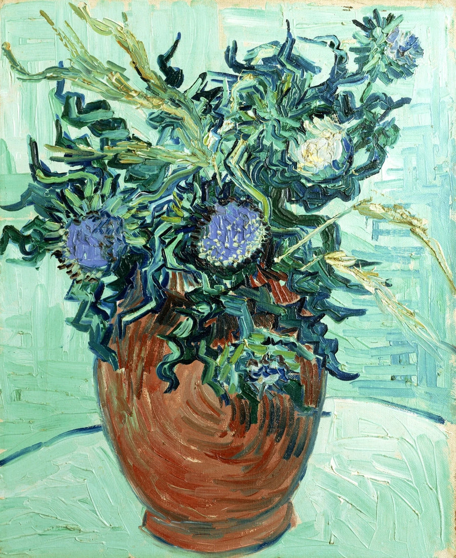 Vase med blomster og tistler - Vincent van Gogh