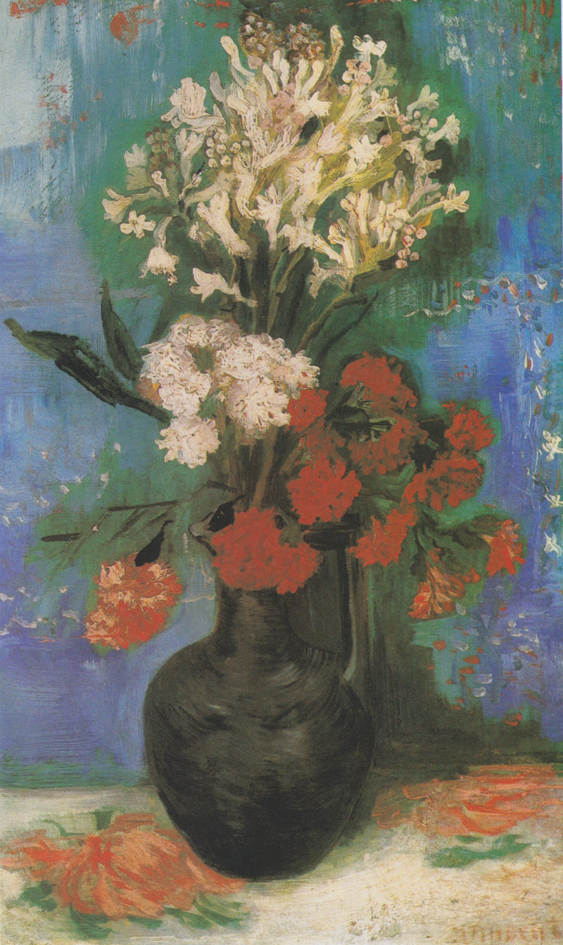 Vase med nelliker og andre blomster - Vincent van Gogh