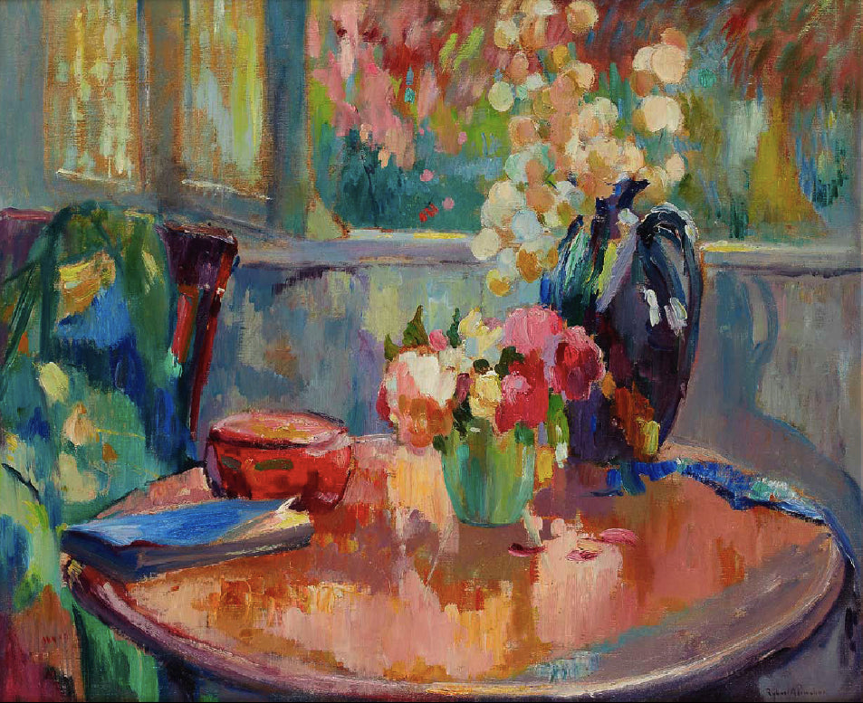 Vases de fleurs sur le guéridon - Robert Antoine Pinchon - Alpha Reproduction