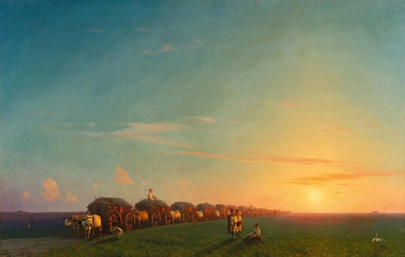 Stort landskab med kolonister - Ivan Aïvazovski