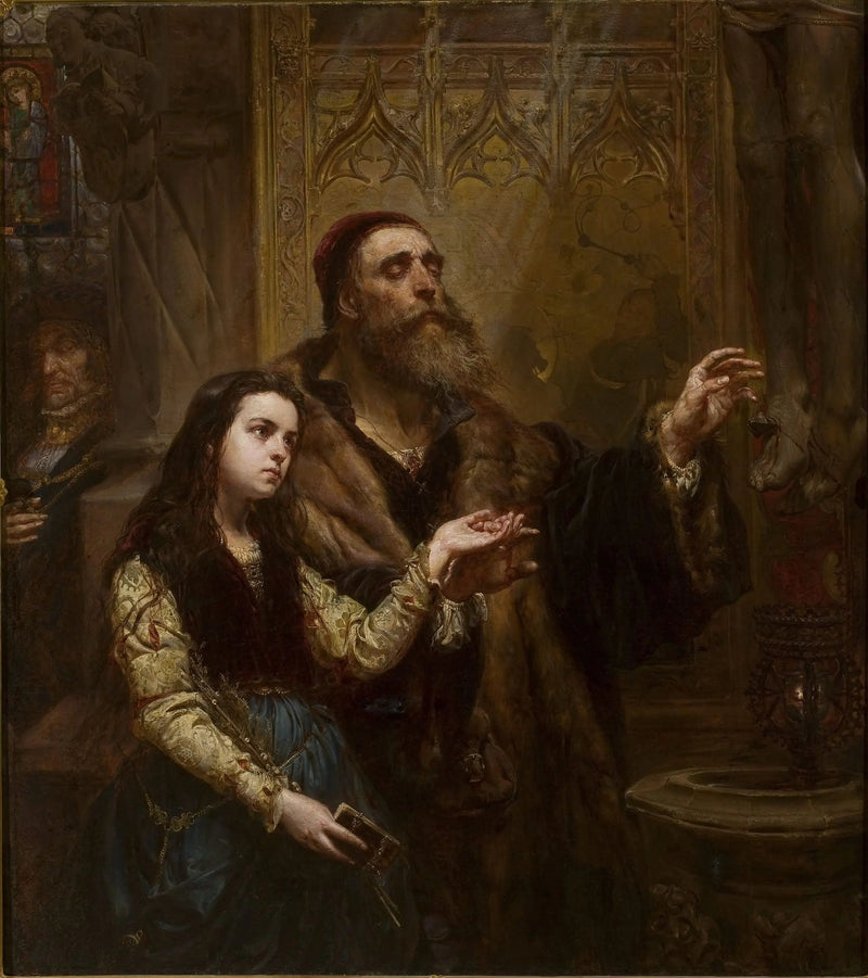 Veit Stoss, blind, med sit barnebarn - Jan Matejko