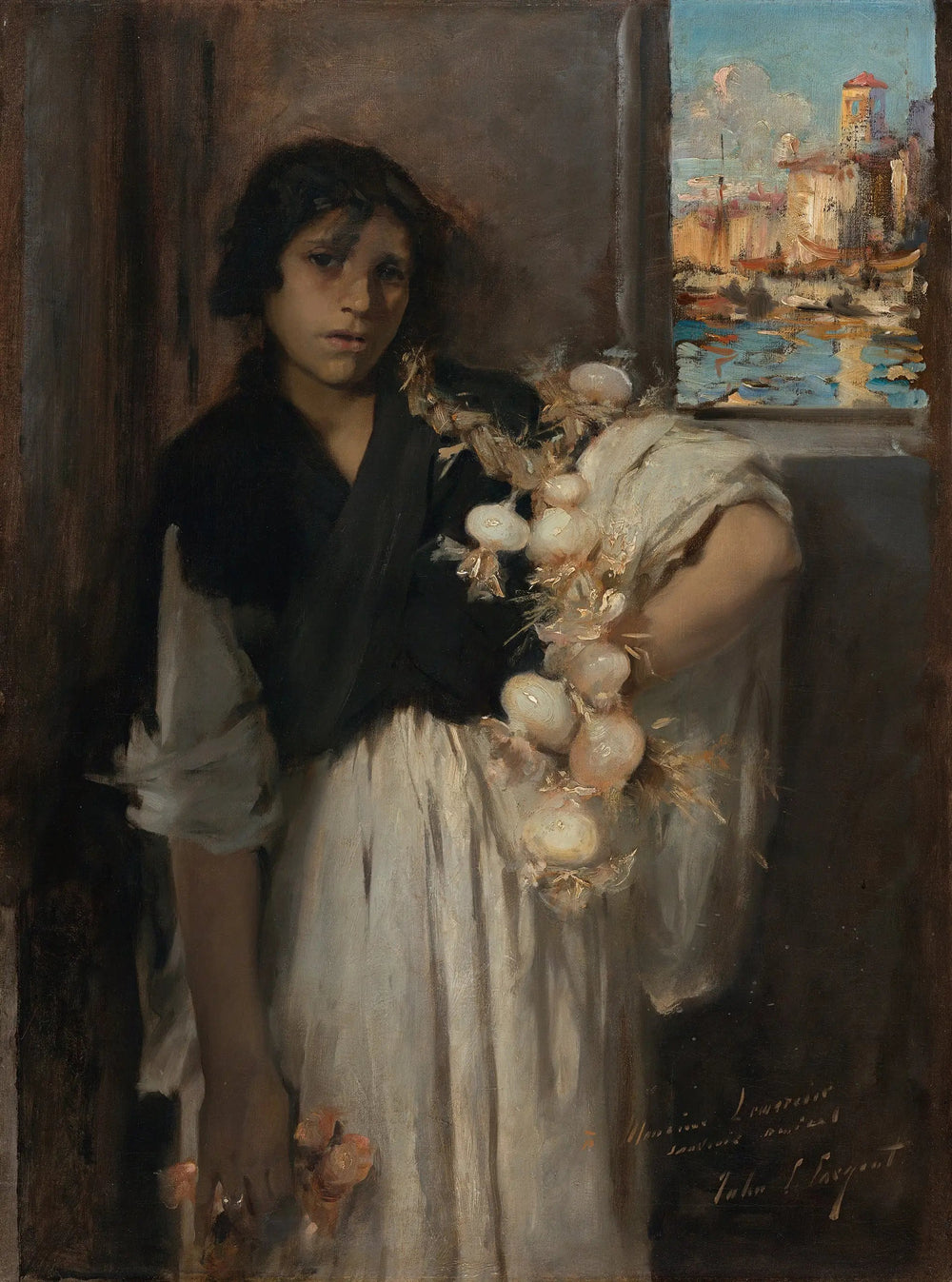 Reproduction du tableau « Vendeur d'oignons vénitien - John Singer Sargent » par Alpha Reproduction en peinture à l’huile
