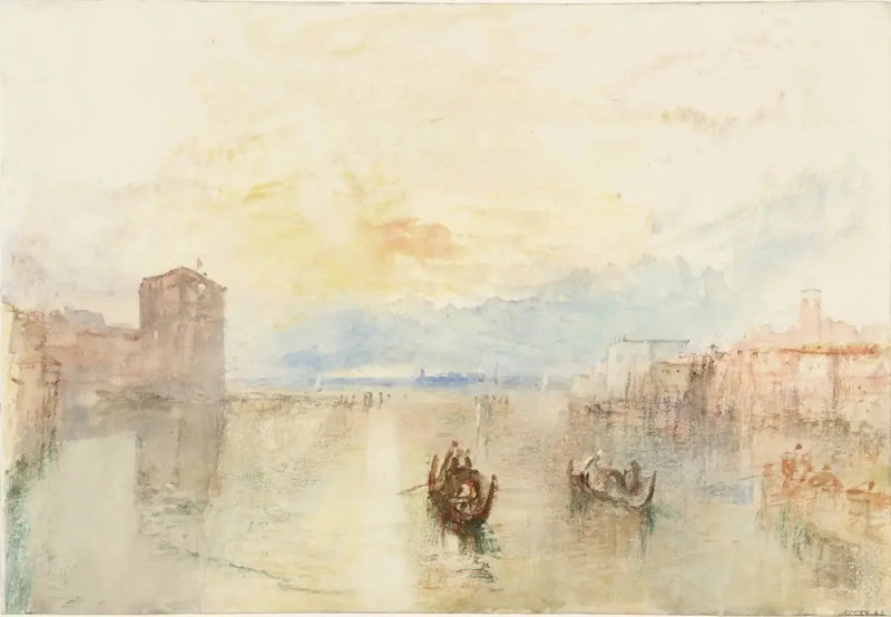 Venedig: Giudecca-kanalen, set mod Fusina ved solnedgang - J. M. W. Turner