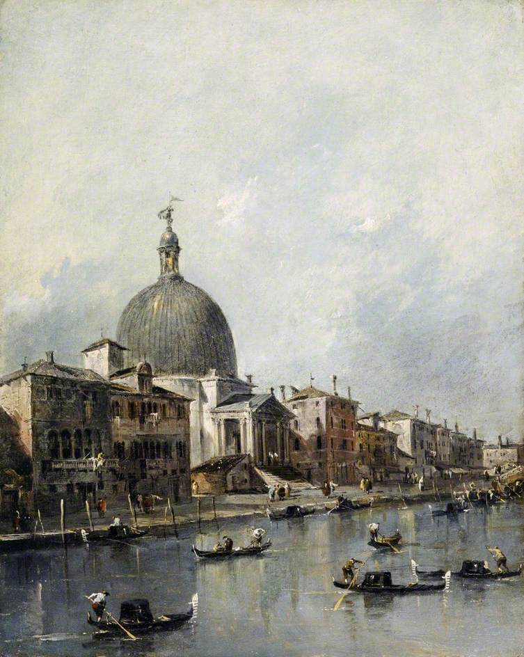 Venedig, San Simeone Piccolo kirke ved Grand Canal - Francesco Guardi