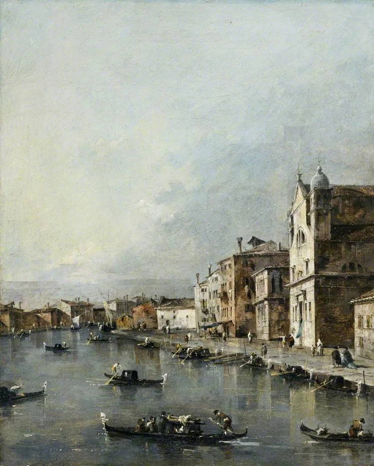 Venedig, Santa Lucia-kirken ved Grand Canal - Francesco Guardi