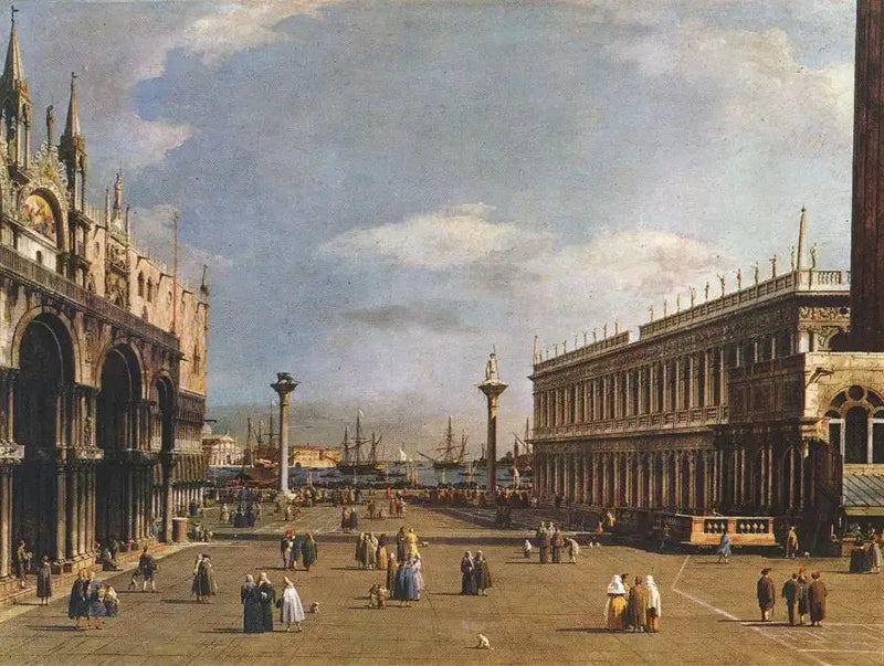 Venedig : den Piazzeta og San Marco-biblioteket - Canaletto