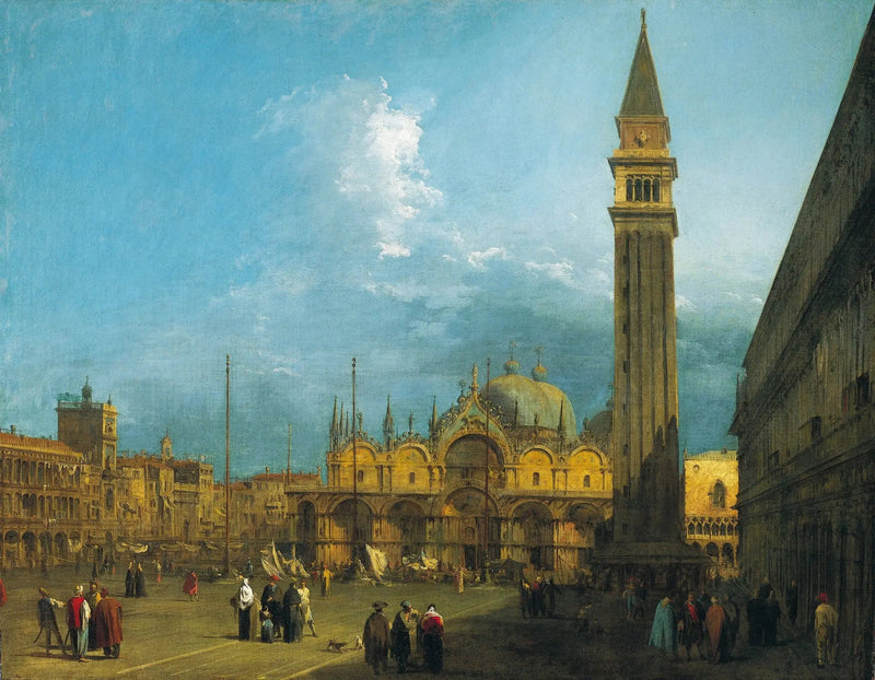 Venedig : Piazza San Marco med basilikaen og campanile - Canaletto