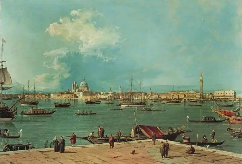 Venedig : San Marco-bugten set fra San Giorgio Maggiore - Canaletto