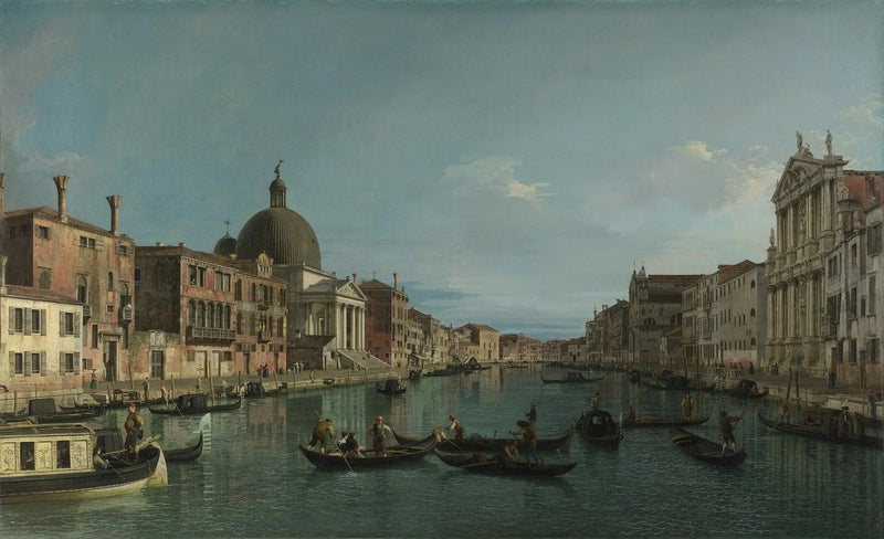 Venedig: Canale Grande med San Simeone Piccolo - Canaletto