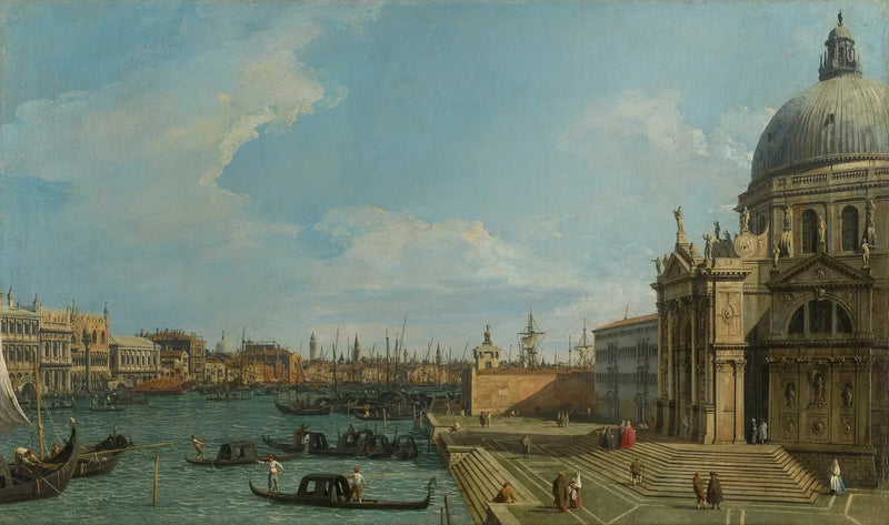 Venedig: Den Store Kanal med Santa Maria della Salute mod Riva degli Schiavoni - Canaletto