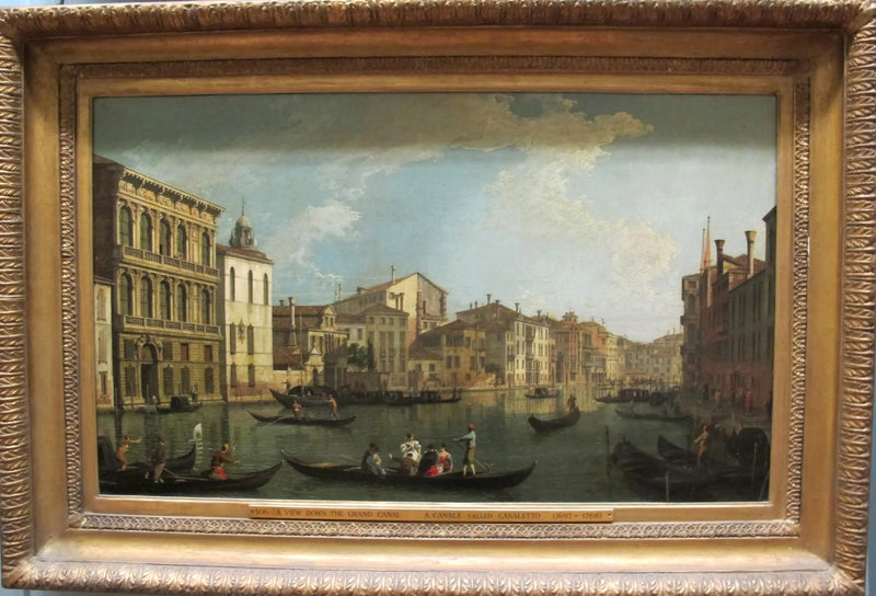Venedig: Den store kanal fra paladset Flangini ved San Marcuola - Canaletto
