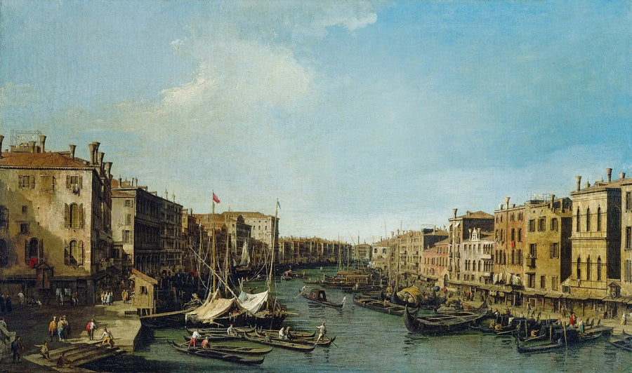 Venedig : Canale Grande del Rialto mot Palazzo Foscari - Canaletto