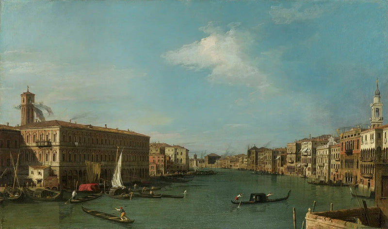 Venedig: Den Store Kanal mod Nord fra Rialto - Canaletto