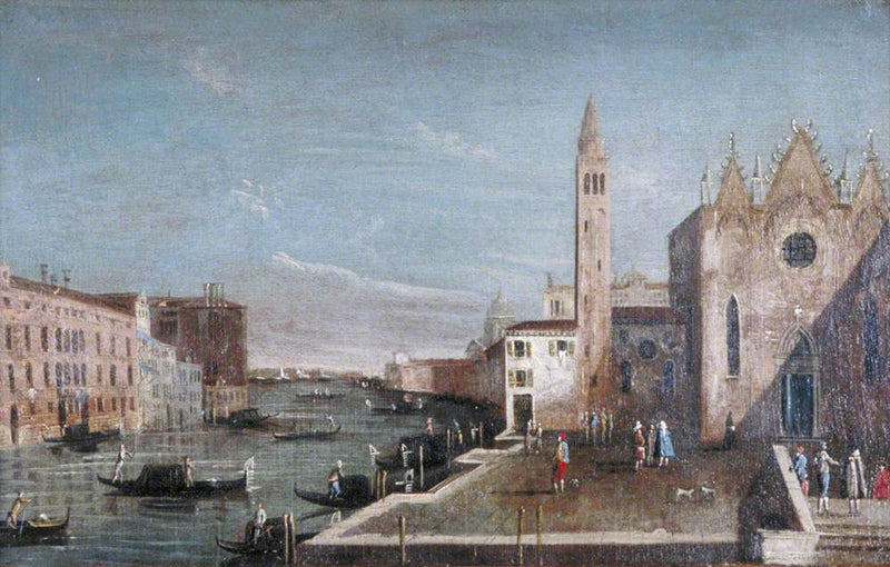 Venedig: Den Store Kanal mod syd fra Santa Maria della Carità mod Bacino di San Marco - Francesco Guardi