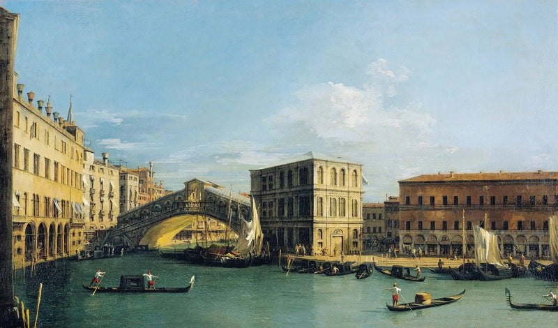 Venedig: Rialto-broen mod Nord - Canaletto