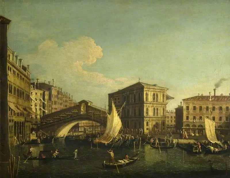 Venedig: Rialto-broen set fra nord - Canaletto
