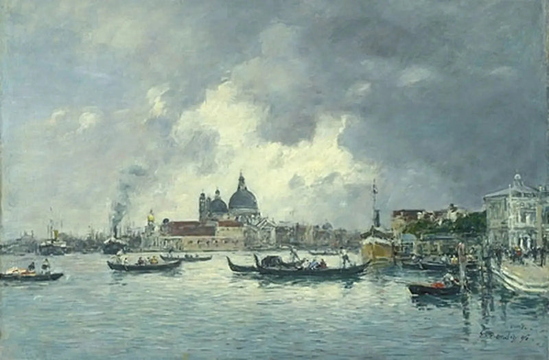 Venedig, om aftenen. Slaverkajen og Salute - Eugène Boudin