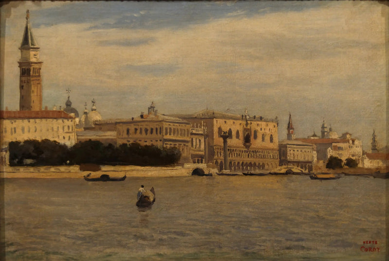 Venedig, havnepromenade set fra Toldhavn - Jean-Baptiste Camille Corot