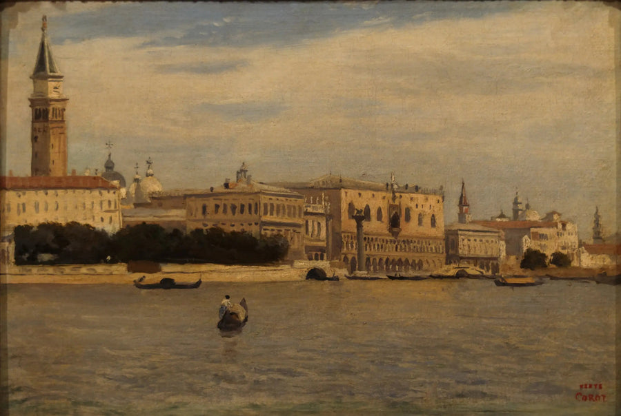 Venedig, havnepromenade set fra Toldhavn - Jean-Baptiste Camille Corot