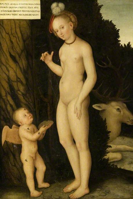 Venus med Cupido, honningtyven - Lucas Cranach den Ældre